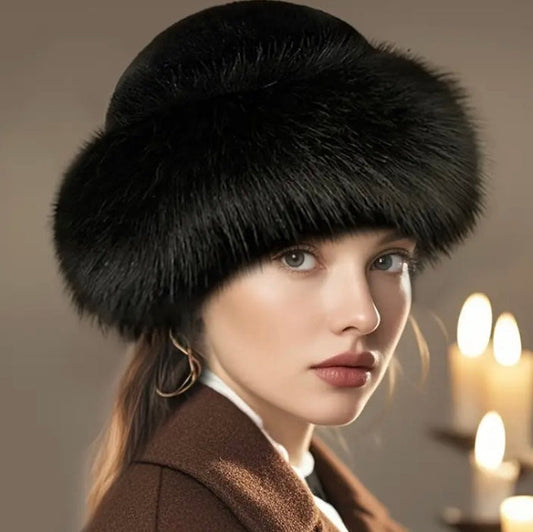 FAUX FUR WINTER CAP WITH  FREE PREMIUM BOX